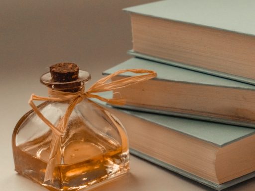 stack of books on white table